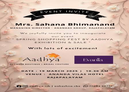 SPRING SHOPPING FEST BY AADHYA EXHIBITION & SALE