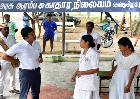 விருதுநகர் ஊராட்சி ஒன்றியத்திற்குட்பட்ட பல்வேறு பகுதிகளில் நடைபெற்று வரும் வளர்ச்சி திட்டப்பணிகள் குறித்து மாவட்ட ஆட்சித்தலைவர்  அவர்கள்  ஆய்வு செய்தார்.