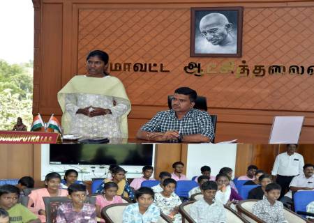 "நீங்களும் கலெக்டர் ஆகலாம்" என்ற தலைப்பில்  மாவட்ட ஆட்சித்தலைவர்  அவர்கள் இல்லங்களில் வசிக்கும் குழந்தைகளுடன் கலந்துரையாடினார்.
