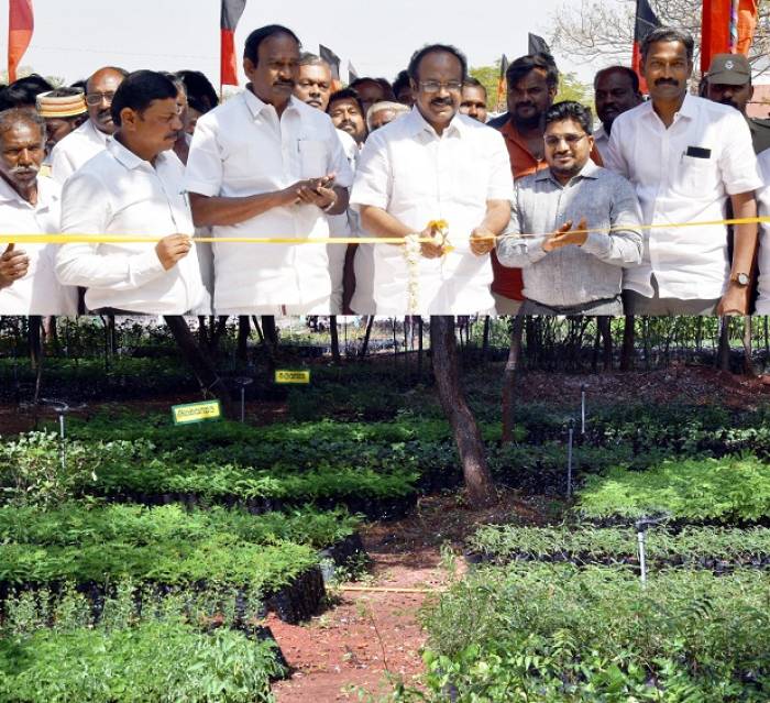தமிழ்நாடு அரசு பசுமை திட்டம் சார்பில் அமைக்கப்பட்டுள்ள தொல்காப்பியர் பெரு நாற்றங்கால் நர்சரி பூங்காவினை நிதி சுற்றுச்சூழல் மற்றும் காலநிலை மாற்றத்துறை அமைச்சர் அவர்கள் திறந்து வைத்தார்.