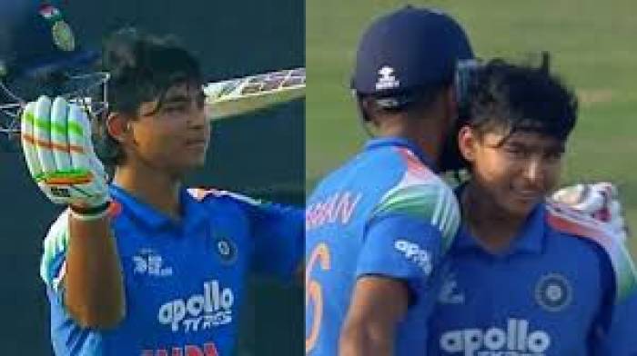 ஆசிய கோப்பை லீக் போட்டியில்அதிக சிக்சர் விளாசிய வீரரானார்வைபவ் சூர்யவன்ஷி.